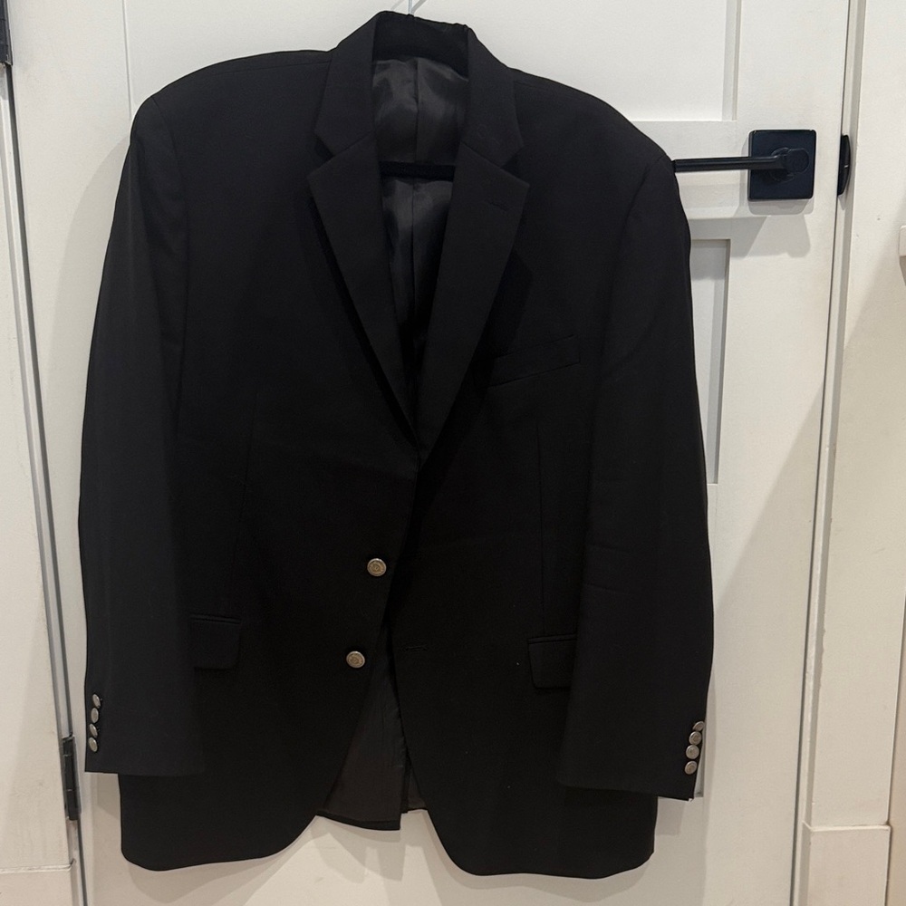 Chaps Elegant Black Blazer with Silver Buttons